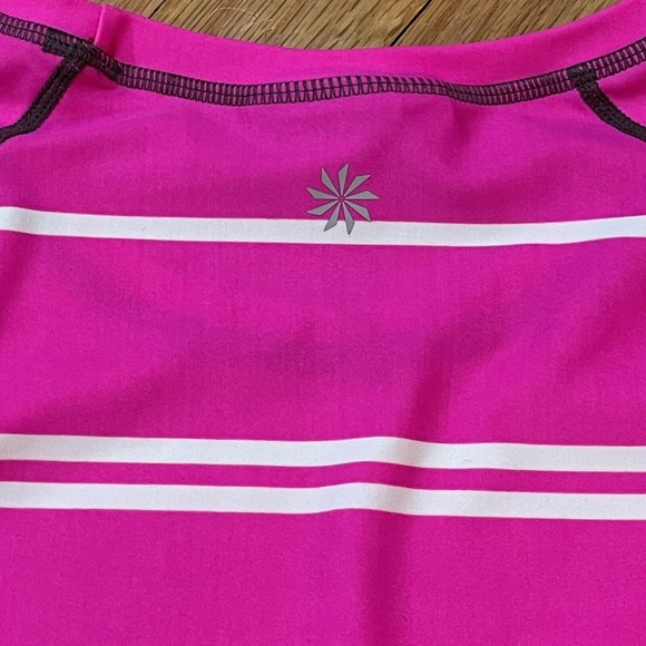 Athleta Womens Colorblock Cropped Rash Guard Striped Size SMALL S Swim Beach NEW - Picture 11 of 12